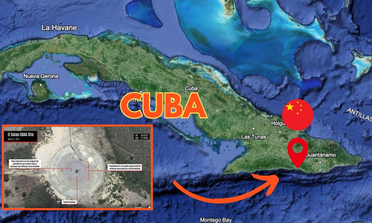 La Chine a installé des bases d'écoutes à Cuba.  // Source : Google Earth / Numerama