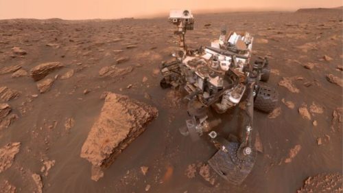 Selfie de Curiosity sur Mars. // Source : NASA/JPL-Caltech/MSSS (image recadrée)