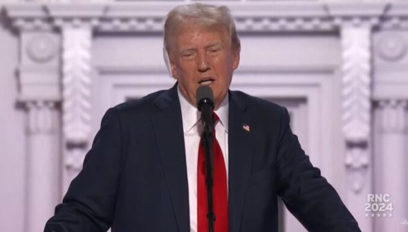 Donald Trump à la convention républicaine 2024 // Source : Capture du live RNC 2024