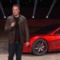 Elon Musk lors de la première apparition du Roadster. // Source : Live Tesla