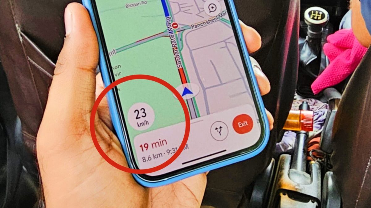 Le compteur de vitesse de Google Maps. // Source : Techcrunch