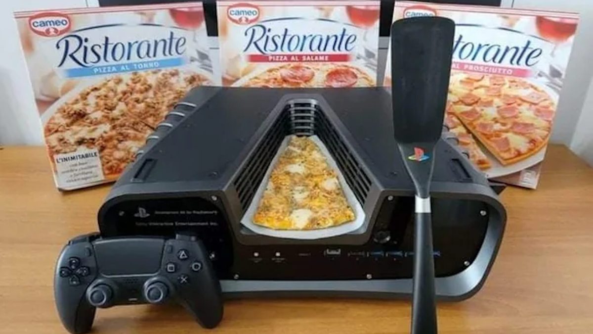 Devkit PS5 x Pizza // Source : Twitter