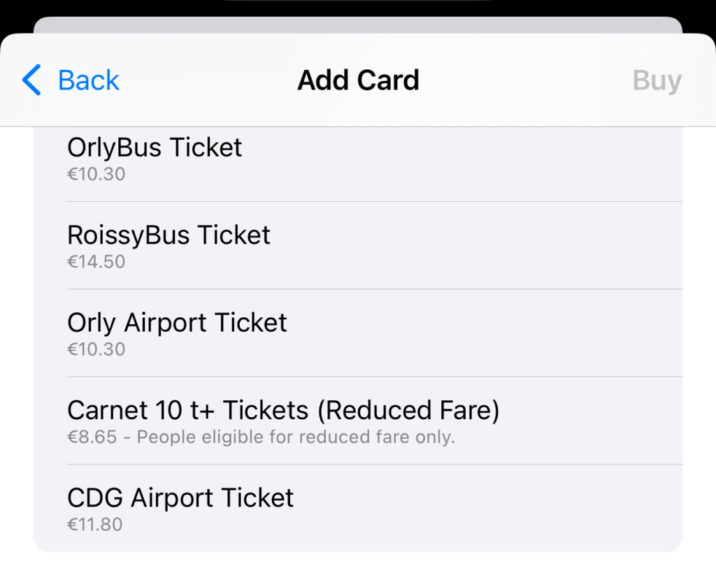 The options you are looking for in Apple Wallet.