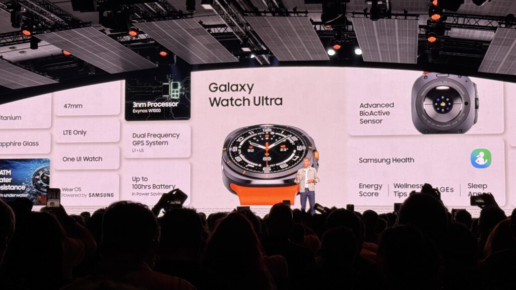 Les détails techniques de la Galaxy Watch Ultra.