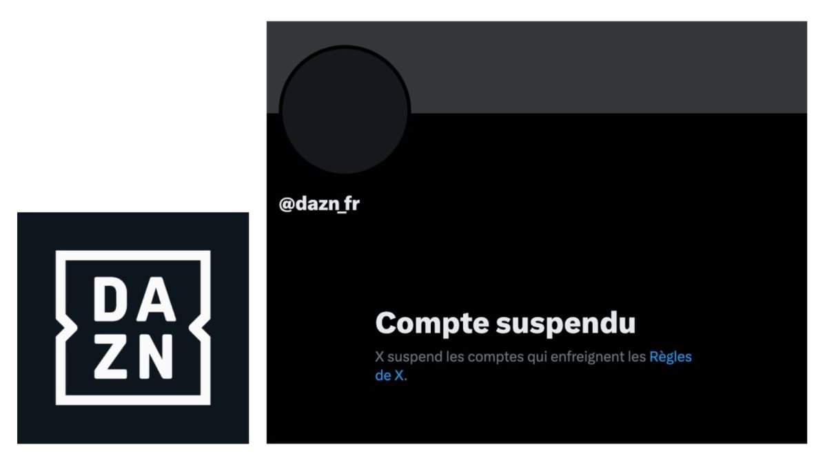 Le compte DAZN suspendu sur Twitter. // Source : Numerama