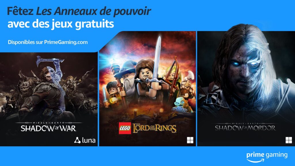 Trois jeux SDA offerts sur Amazon Prime // Source : Amazon