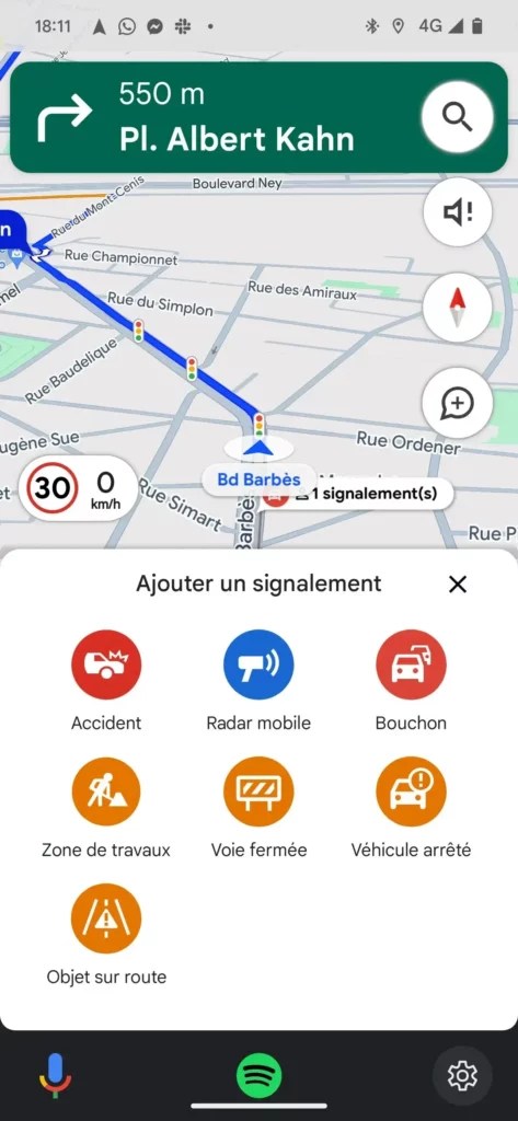 La possibilité de signaler des radars