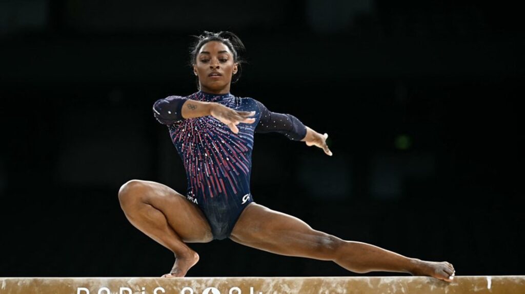 Simone Biles s'est longuement préparée pour revenir aux JO 2024 // Source : Loic Venance / AFP