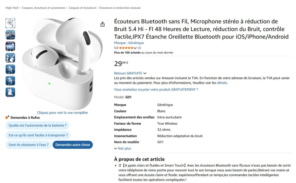 Cette contrefaçon vendue sur Amazon est une belle reproduction Cette contrefaçon vendue sur Amazon est une belle reproduction