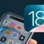 Le logo d'iOS 18 avec un iPhone 15. // Source : Numerama