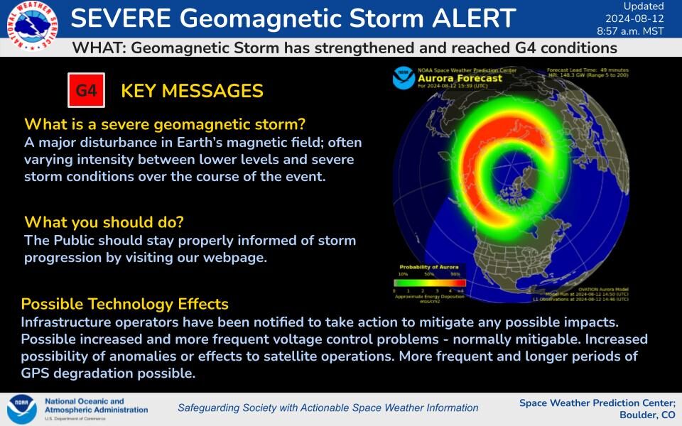 NOAA bulletin aurore 12 août