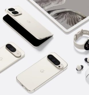 La famille des produits Pixel, avec les Pixel 9, Pixel 9 Pro XL et Pixel 9 Pro Fold à gauche.