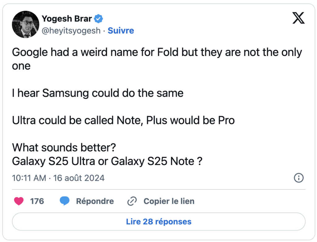 Le tweet d'Yogesh Brar.