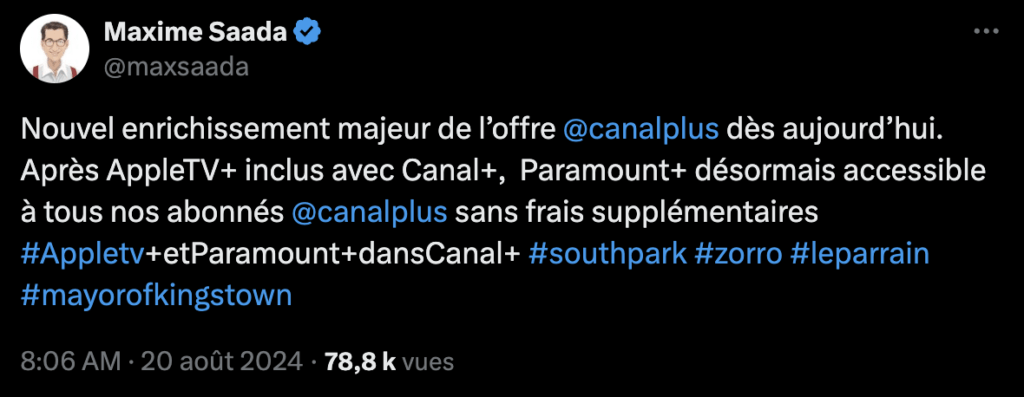 L'annonce du patron de Canal+.