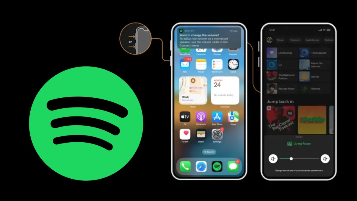 Spotify et les boutons de volume. // Source : Numerama