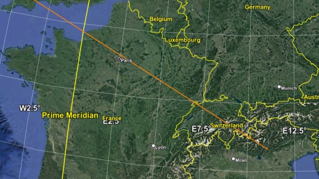 Trajectoire du satellite Starlink vu dans le ciel en France. // Source : Via X @planet4589 (image recadrée)