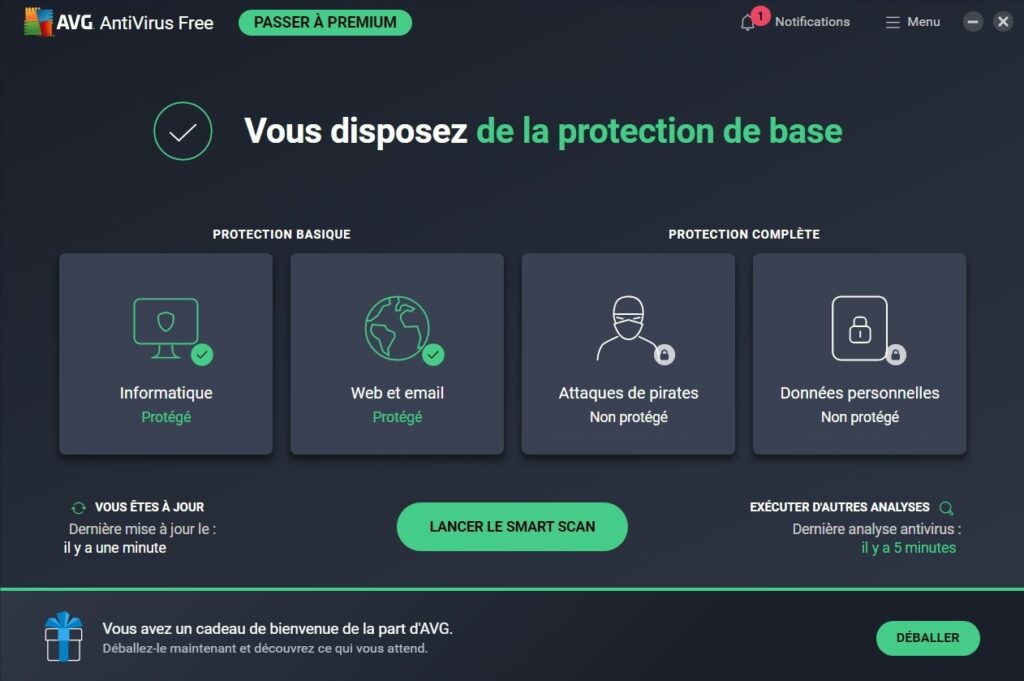 AVG Antivirus Free, Privacy First 