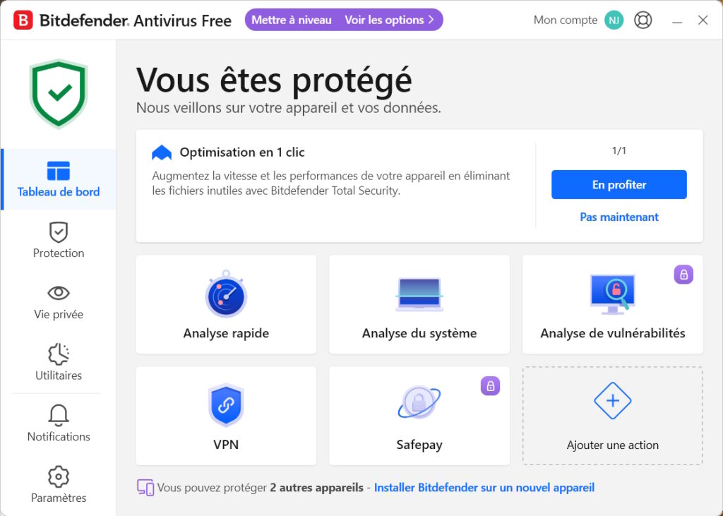 BitDefender Antivirus Gratui, pour une protection sans faille