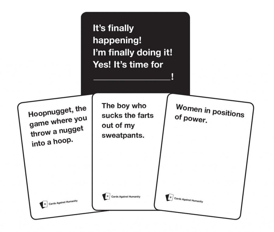 Des cartes de Cards Against Humanity.