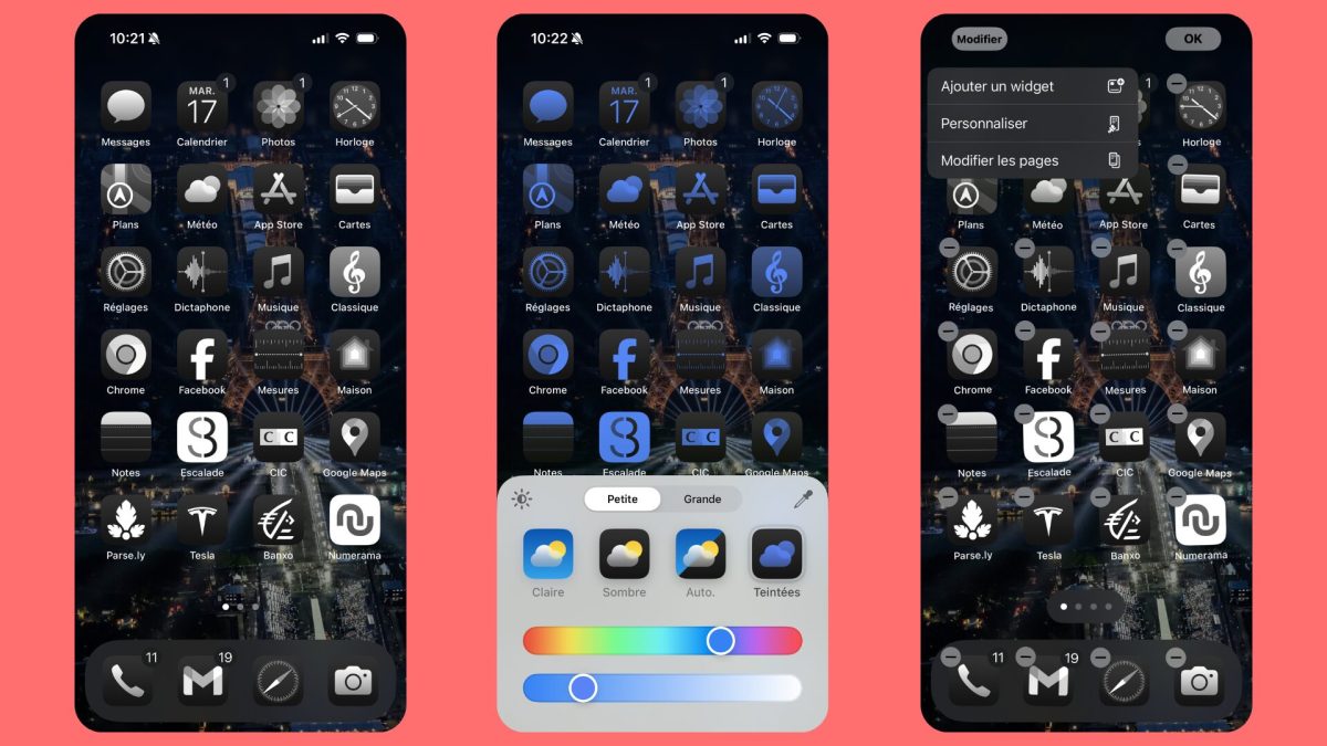 iOS 18 : comment changer la couleur des icônes sur son iPhone ? // Source : Numerama