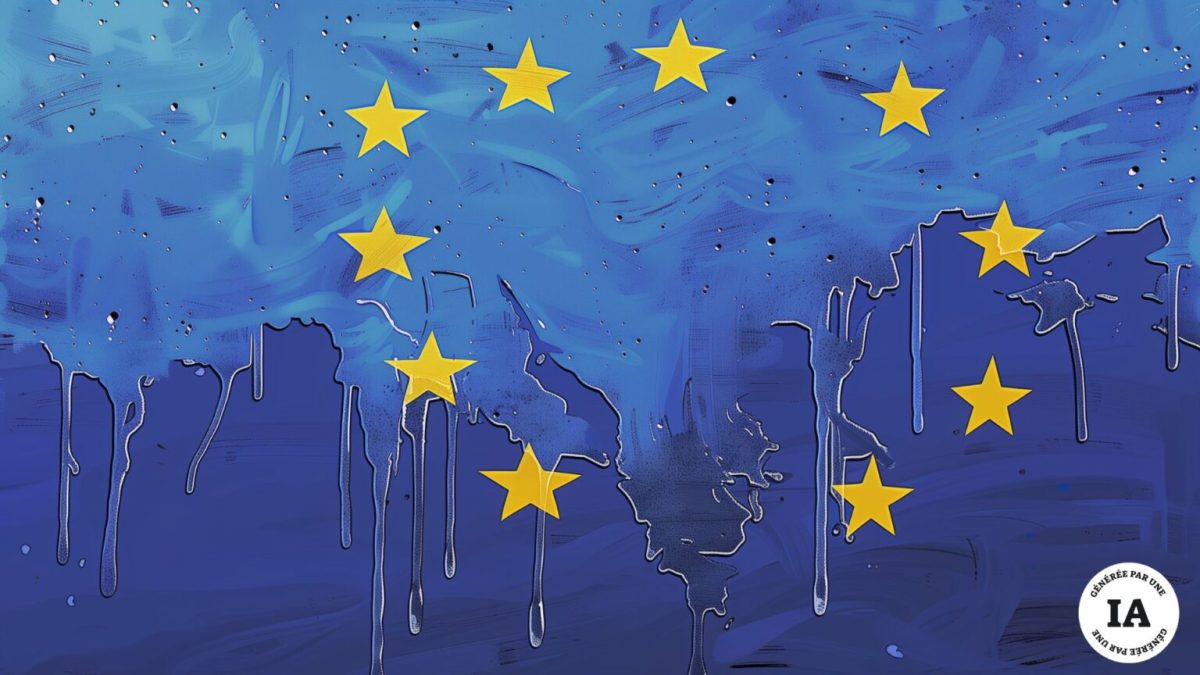 Europe drapeau melting