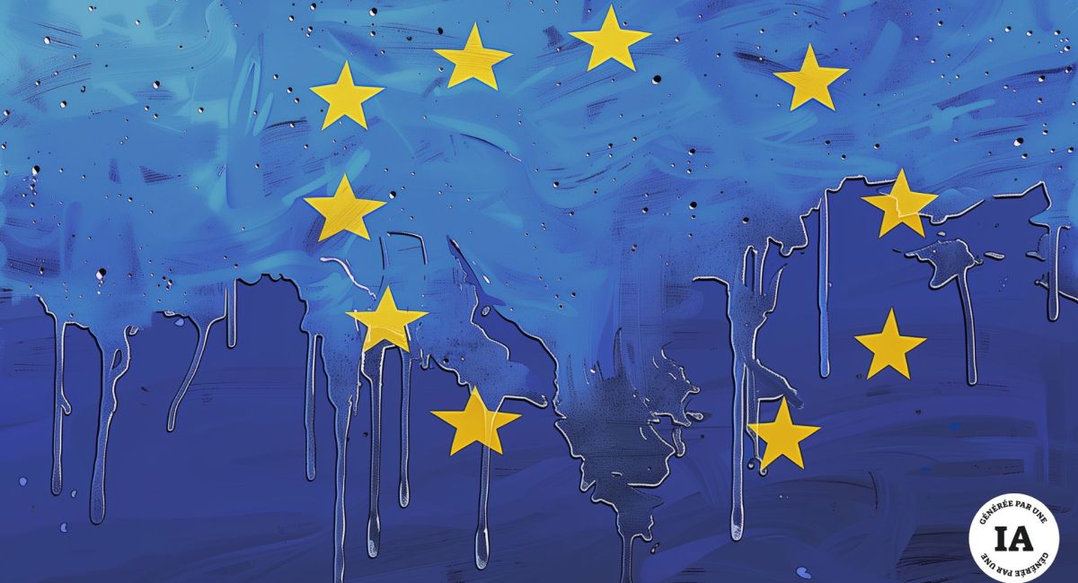 Europe drapeau melting