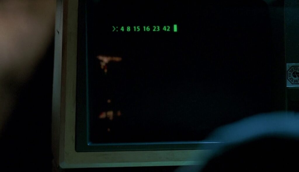 The numbers on the Swan's computer (Lost, season 2, episode 2 – Adrift) // Source: ABC Studios