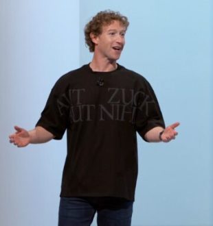 Mark Zuckerberg avec son nouveau style vestimentaire.  // Source : Capture d'écran