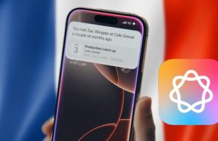 Apple Intelligence sur un drapeau français. // Source : Numerama