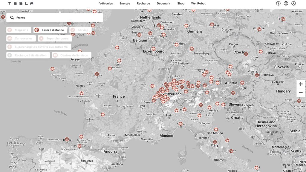 Tesla en essai libre-service // Source : Tesla