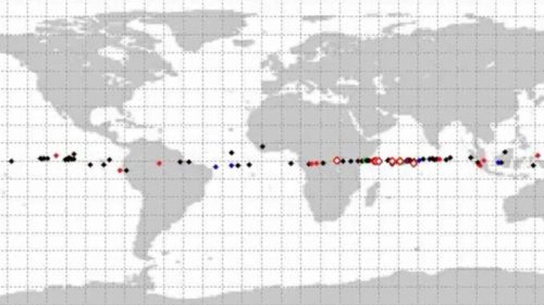 Trajectoire des débris du satellite. // Source : Via X @Megaconstellati