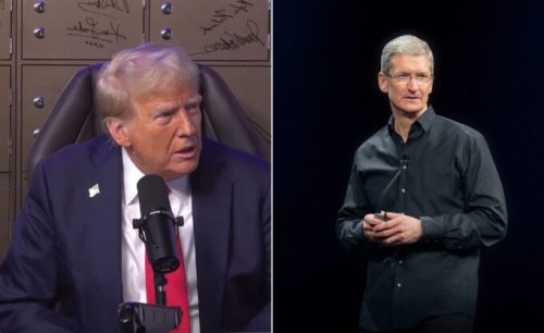 Donald Trump et Tim Cook // Source : Montage Numerama