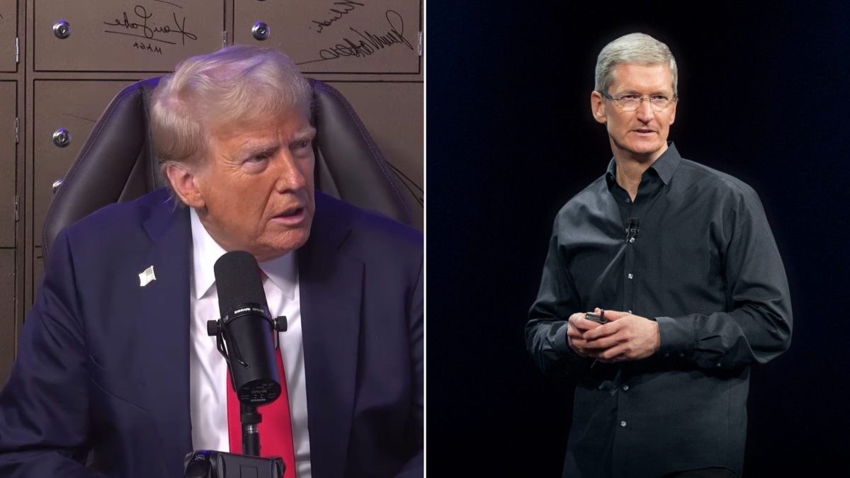 Donald Trump et Tim Cook // Source : Montage Numerama