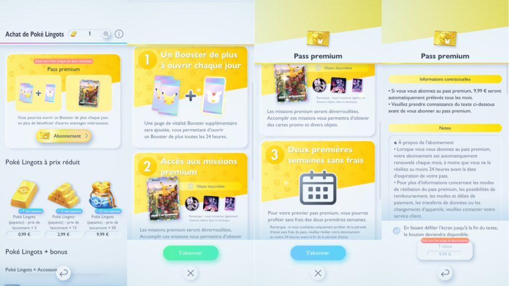 Les achats dans Pokémon Pocket // Source : Numerama