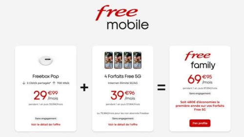 Free Mobile et les forfaits Free Family. // Source : Free