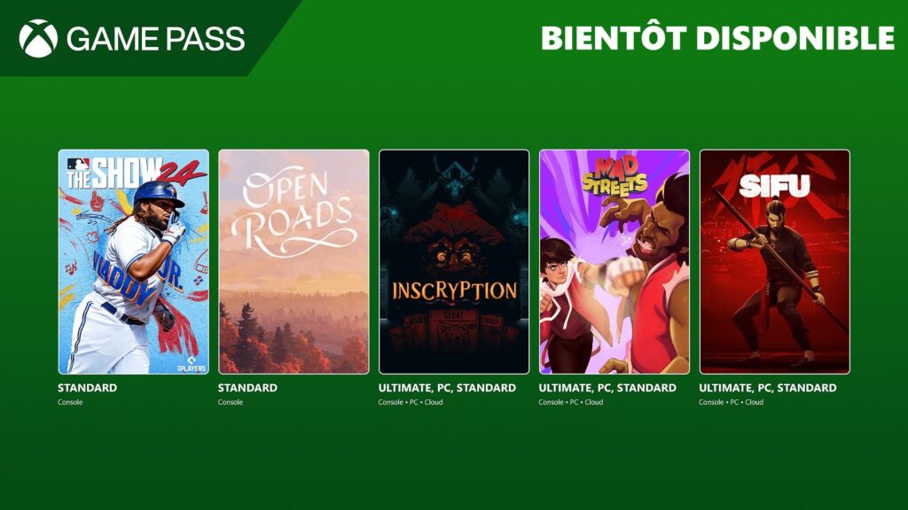 Xbox Game Pass en octobre // Source : Microsoft