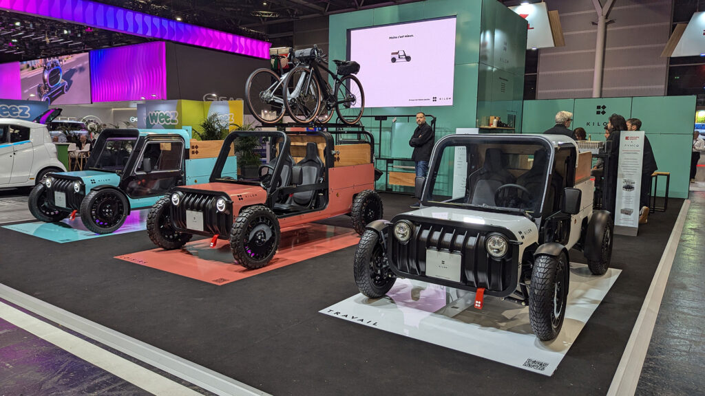 Les quadricycles Kilow au Mondial de l'Auto // Source : Raphaelle Baut pour Numerama