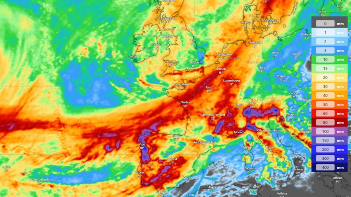 Source : Windy/Severe Weather, ouragan Kirk, octobre 2024