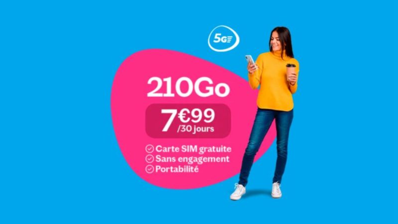 Cet opérateur propose un forfait exclusif avec 210 Go pour moins de 8 € par mois, sur le réseau SFR