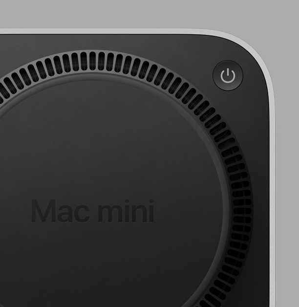 Le bouton du Mac mini M4 // Source : Apple