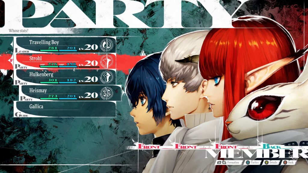 Les menus de Metaphor : ReFantazio  // Source : Atlus