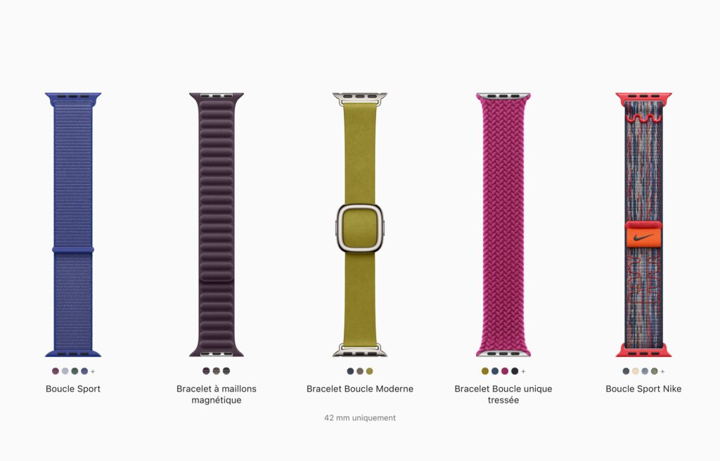 Les Bracelets textiles d'Apple // Source : Apple