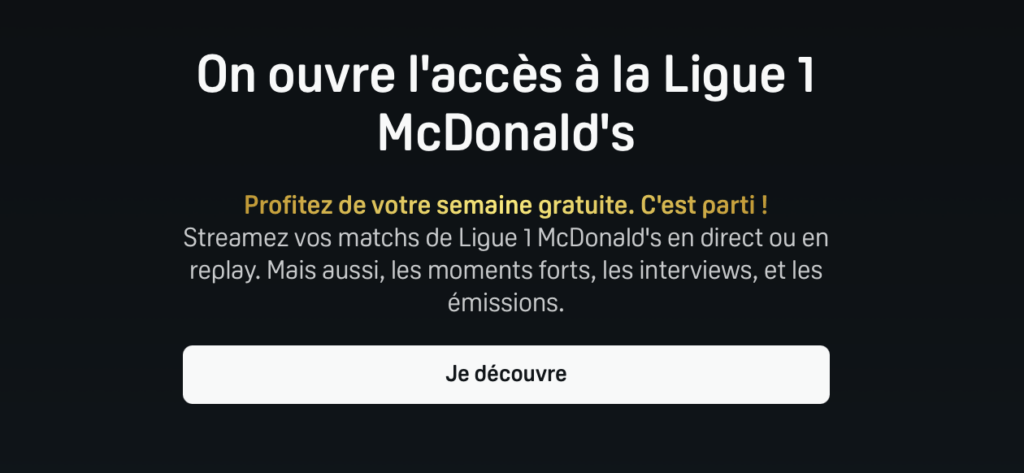 Le message de confirmation de DAZN.