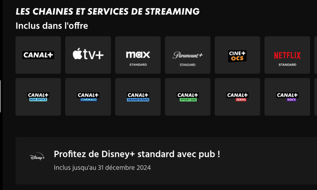 Dans l'offre ciné séries de Canal+, Disney+ est désormais présenté comme une série disponible pour un temps limité.