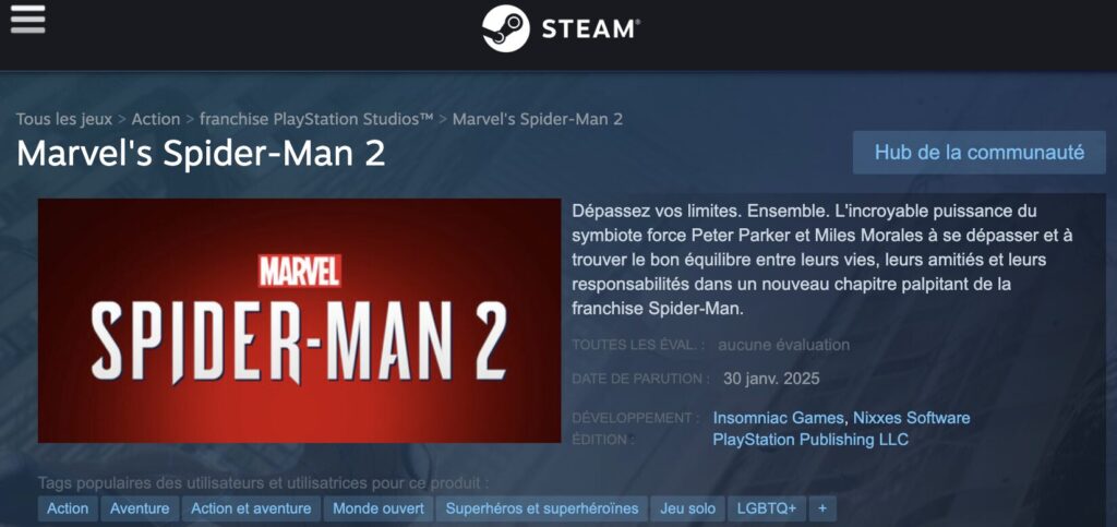 Spider-Man 2 est disponible en précommande sur Stream.