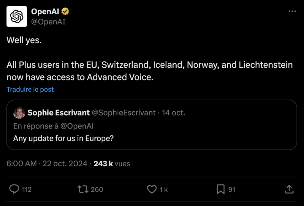 OpenAi a annoncé le déploiement du nouveau ChatGPT dans l'UE.