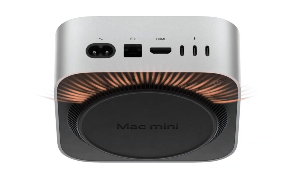 Malgré son petit design, le Mac mini dispose d'un ventilateur.