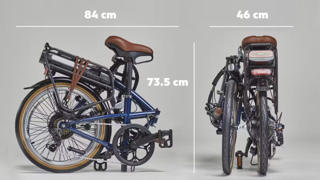 Vélo pliant électrique E FOLD 500 Bleu // Source : Décathlon