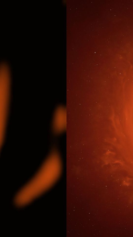 Image de l'étoile WOH G64 à côté d'une représentation artistique // Source : ESO/K Ohnaka et al., L. Calçada