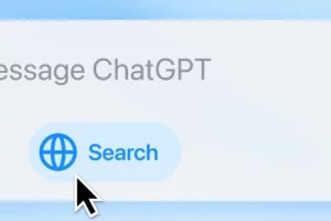 Ce nouveau bouton permet de lancer une recherche depuis le web sur ChatGPT. // Source : OpenAI